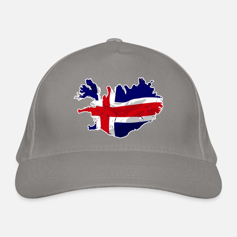 Iceland Flag Map Bio-Baseballkappe