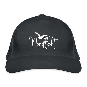 Nordlicht mit Möwe - weiß - Bio-Baseballkappe - Graphite - Vorne