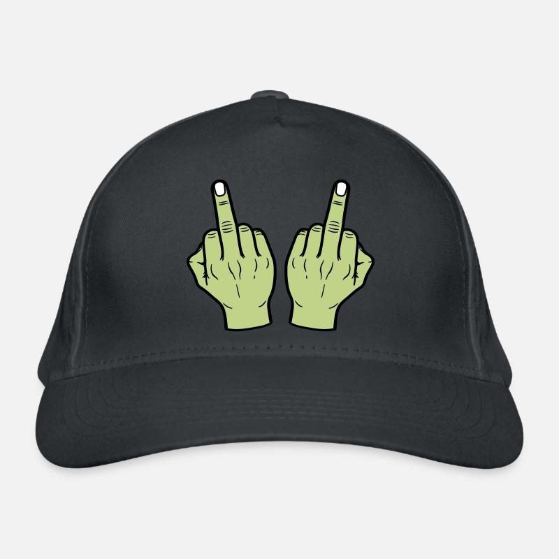 Mittelfinger Hand Bio-Baseballkappe