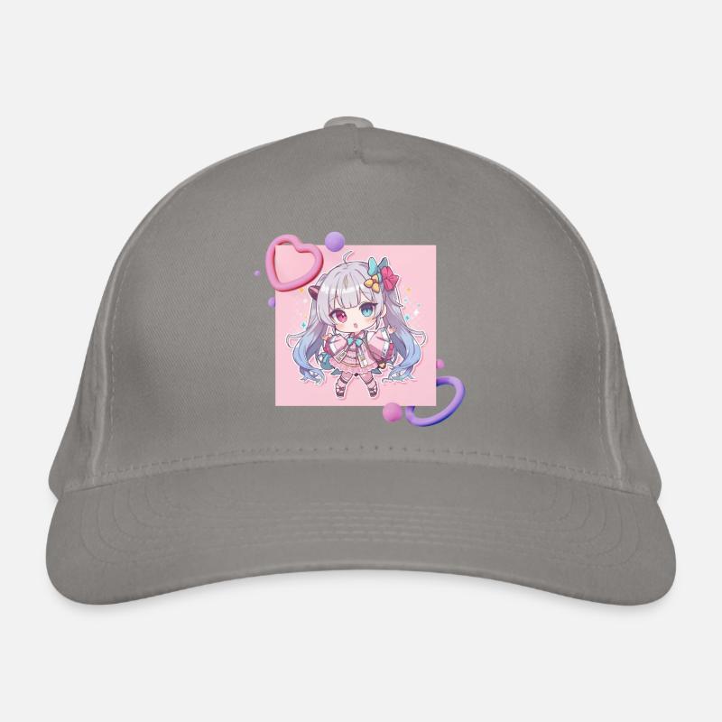 Pastel Chibi Heart Accent Organic Baseball Cap