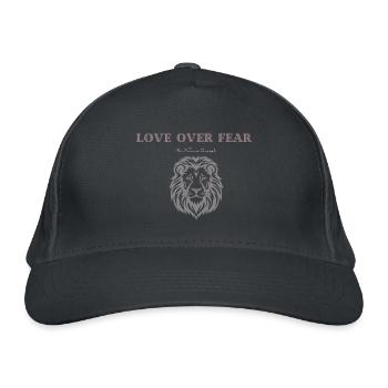 LOVE over FEAR Range - Organic Baseball Cap - graphite grey - Front