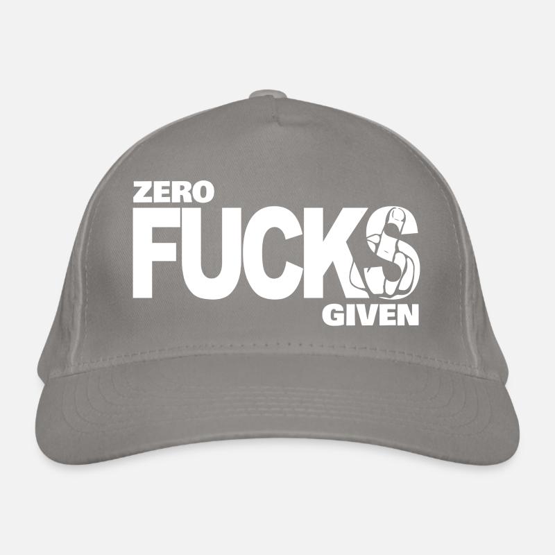 Zero Fucks Given White Bio-Baseballkappe