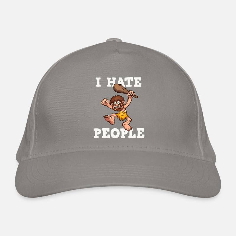 I Hate People Neanderthals Organic Baseball Cap