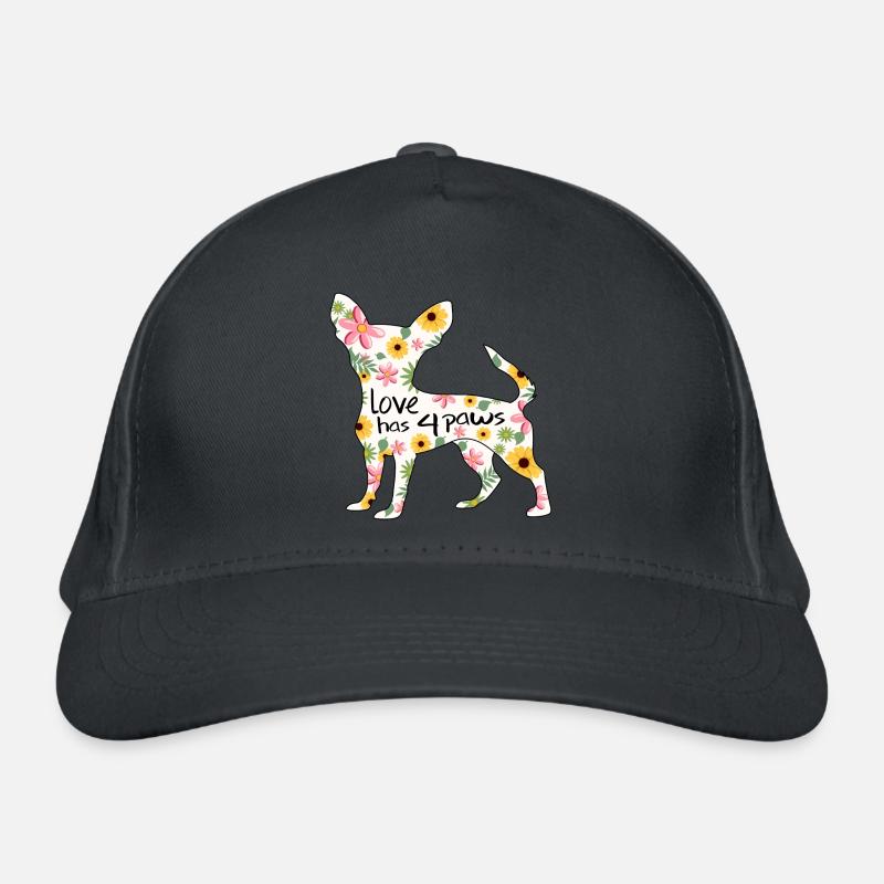 Chien Chihuahua avec des fleurs Casquette classique bio