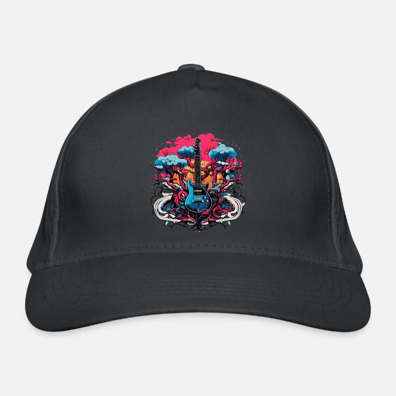 Guitar psychedelic music Organic Baseball Cap