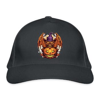 Halloween Drachen Pumpkin Hexe - Bio-Baseballkappe - Graphite - Vorne