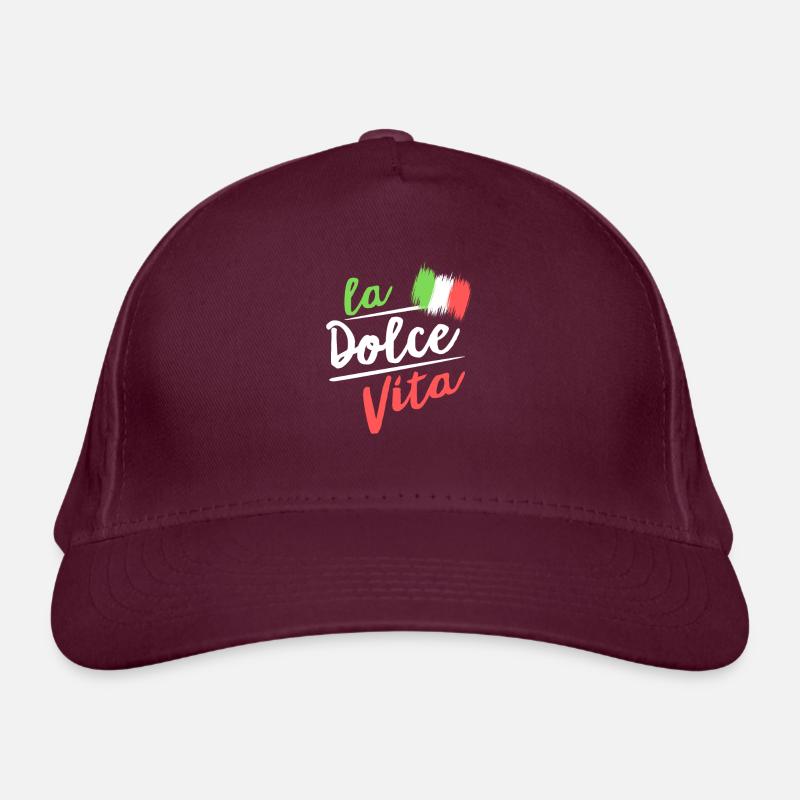 la dolce vita I drapeau italien Casquette classique bio