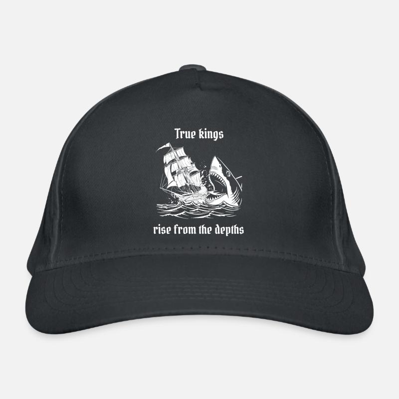 Requin et bateau de pirates, océan, true kings - Casquette classique bio - gris graphite