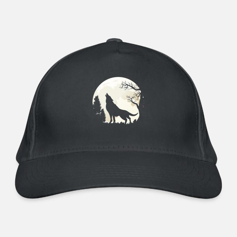 Loup au clair de lune - Casquette classique bio - gris graphite