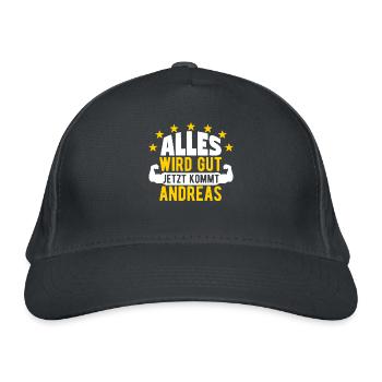 Andreas - Alles wird gut jetzt kommt Andreas - Bio-Baseballkappe - Graphite - Vorne