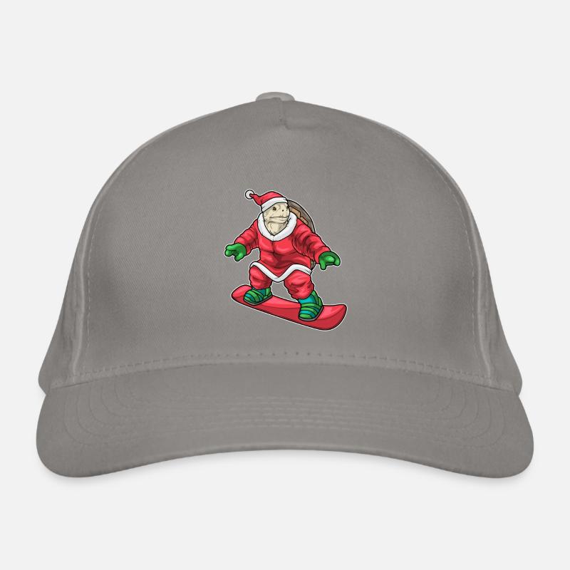 Turtle Christmas Skateboard Organic Baseball Cap