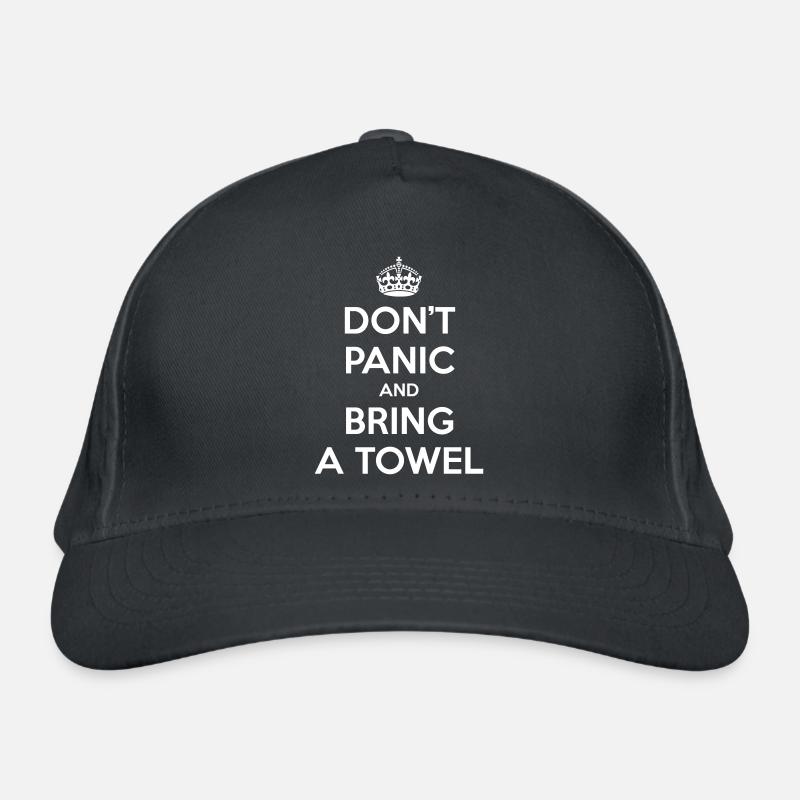 Don't panic and bring a towel (Keep Calm) - Organic Baseball Cap - graphite grey