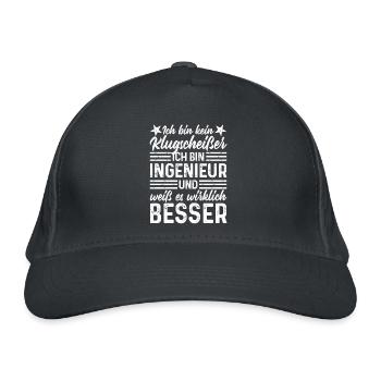 Ingenieur kein Klugscheißer coole lustige Sprüche - Bio-Baseballkappe - Graphite - Vorne