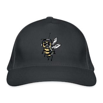 Cool Bee DJ - music bug - Organic Baseball Cap - graphite grey - Front