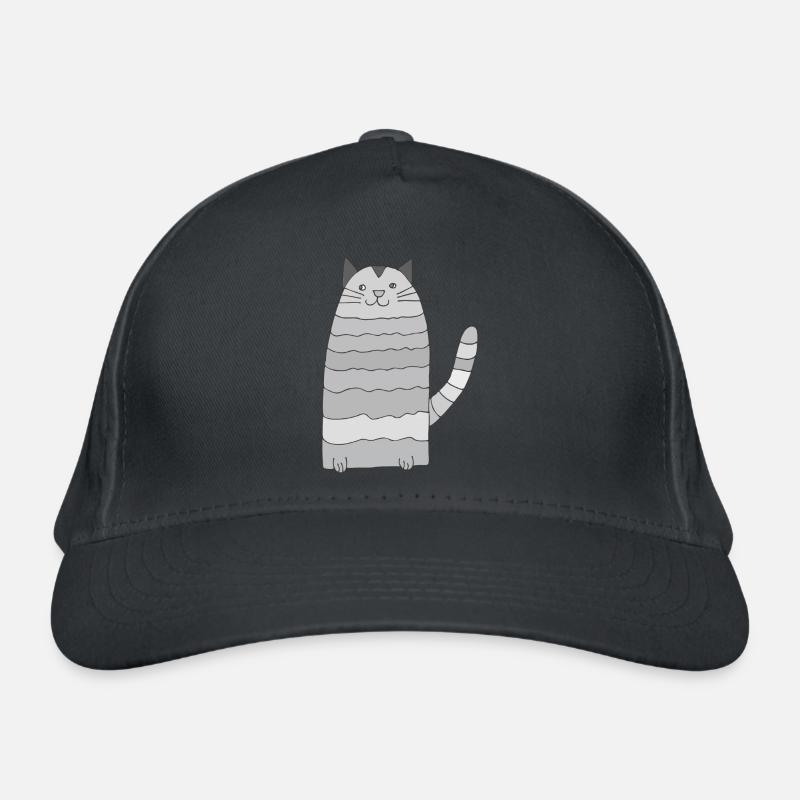 Cat Ringed Grayscale Organic Baseball Cap