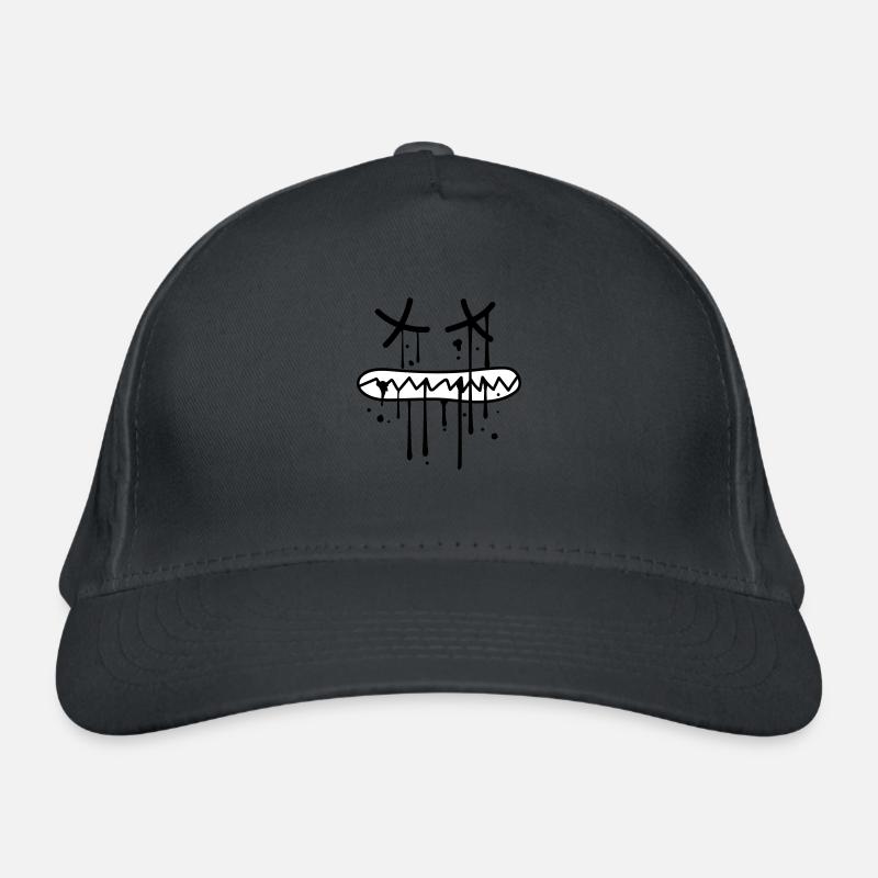 face biting teeth crunching dead death graffiti Organic Baseball Cap