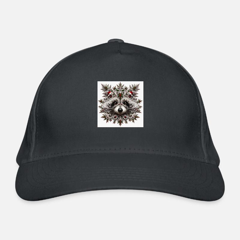Waschbär Weihnachtsmotiv - Bio-Baseballkappe - Graphite