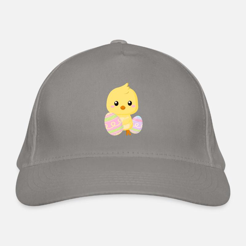 Mignon petit poussin de Pâques avec des oeufs de Pâques Casquette classique bio