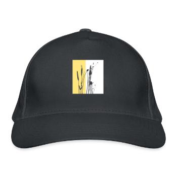 dried flowers silhouette two color - Organic Baseball Cap - graphite grey - Front