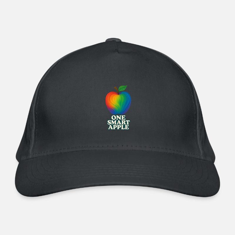 Colorful apple with headline "One Smart Apple" Organic Baseball Cap