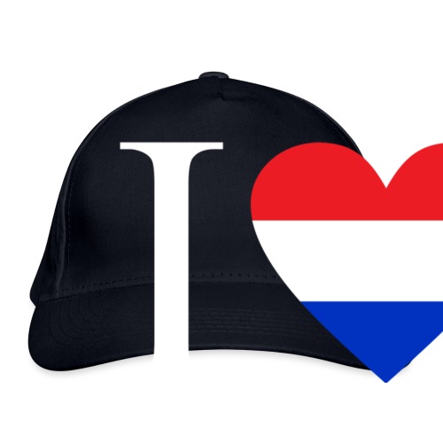 Ik hou van Nederland | Hart met rood wit blauw - Biologische baseballpet