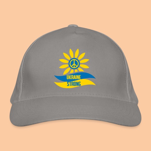 Peace sign in the flower and strength for Ukraine - Organic Baseball Cap
