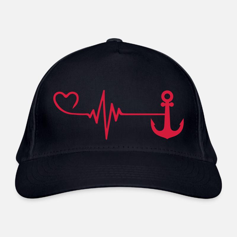 Anchor Heart Pulse Organic Baseball Cap