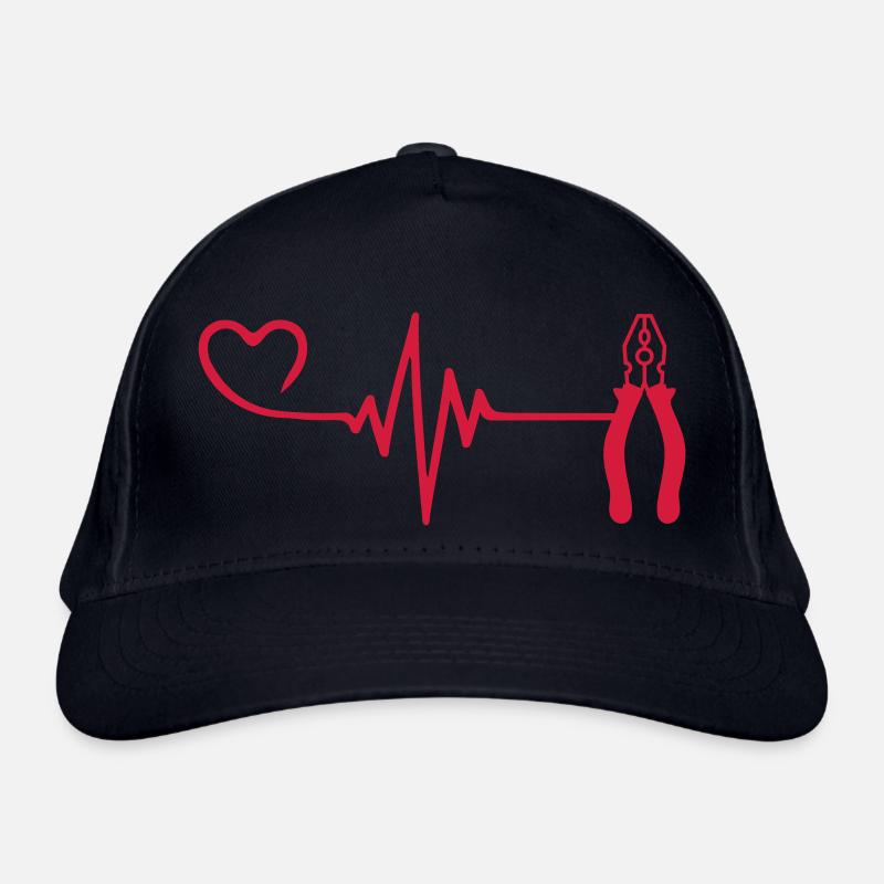 Pliers Pulse Heart Love Organic Baseball Cap
