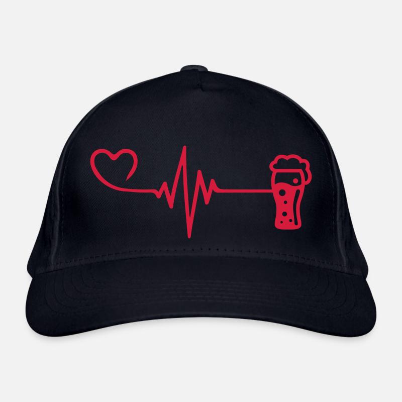 Bier Puls Herz Liebe Bio-Baseballkappe