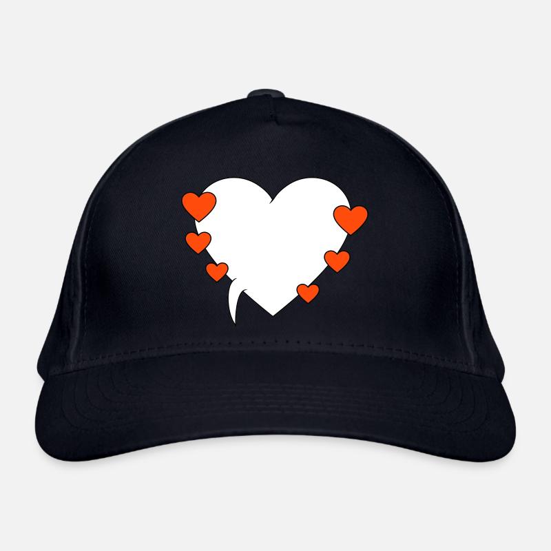 Sprechblase mit Herzen 3 Bio-Baseballkappe