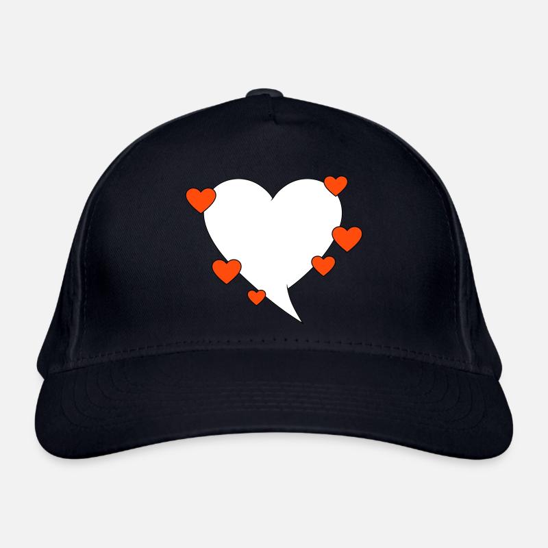 Sprechblase mit Herzen Bio-Baseballkappe