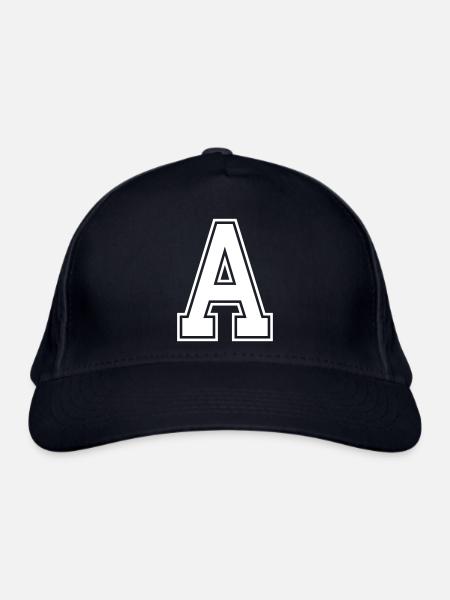Buchstabe A - Bio-Baseballkappe - Navy