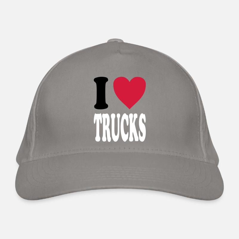 I love TRUCKS (colors selectable!) Organic Baseball Cap
