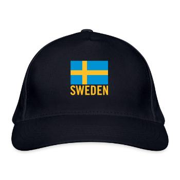 Suède avec drapeau suédois - Casquette classique bio - marine - Devant