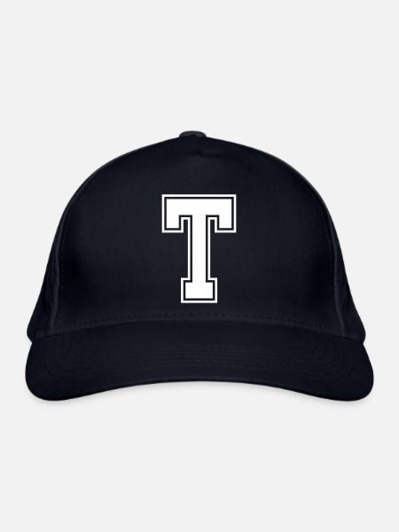 Buchstabe T - Bio-Baseballkappe - Navy