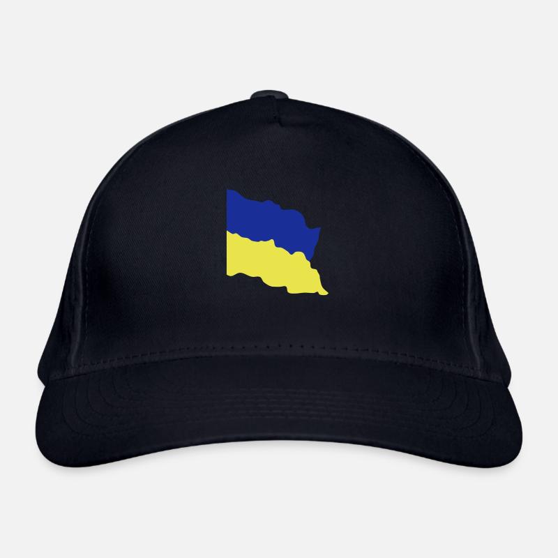 Drapeau de l’Ukraine agitant dans le vent Casquette classique bio