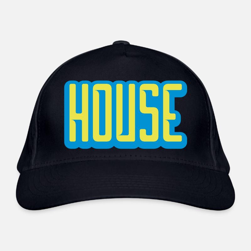 Conception de logo de lettrage de maison Casquette classique bio