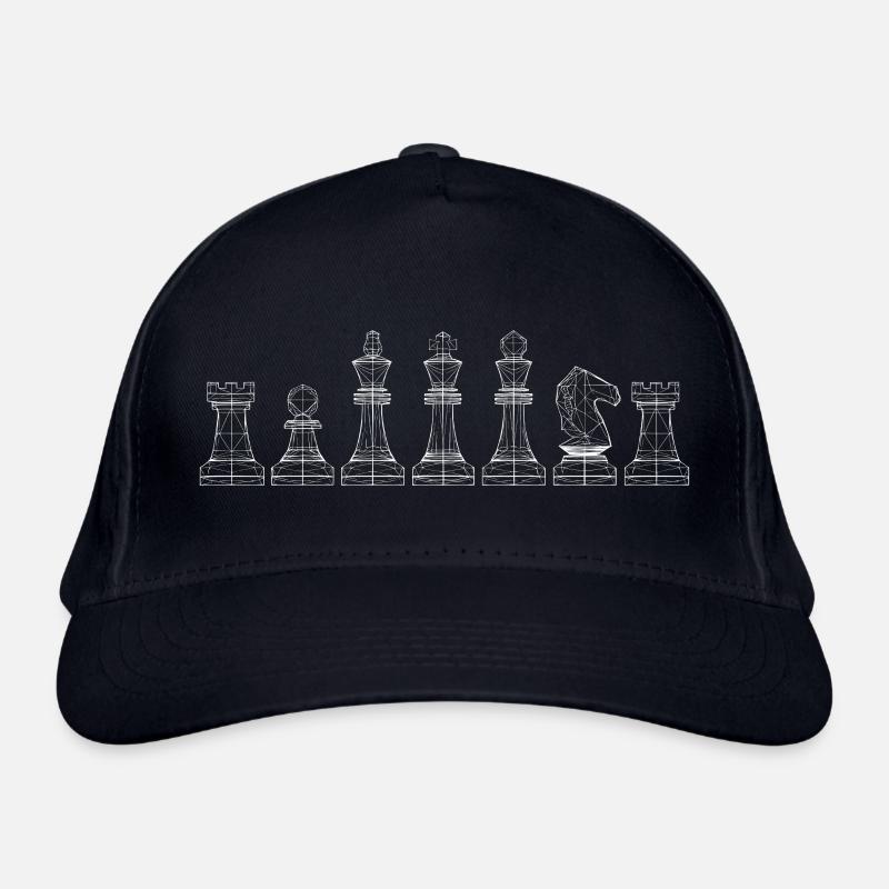 Minimalist Chess Pieces Design Board Game Organic Baseball Cap