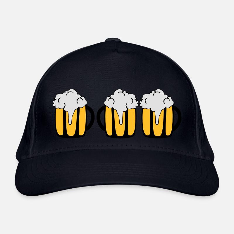 3 Biergläser Bio-Baseballkappe