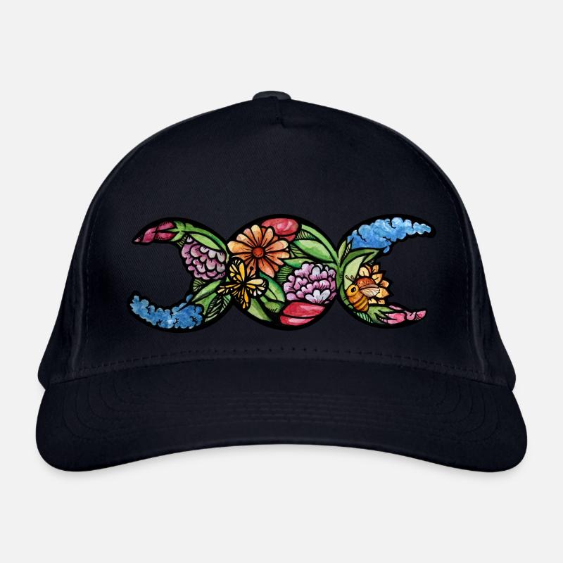 Triple Moon Symbol Ostara Bloom Organic Baseball Cap