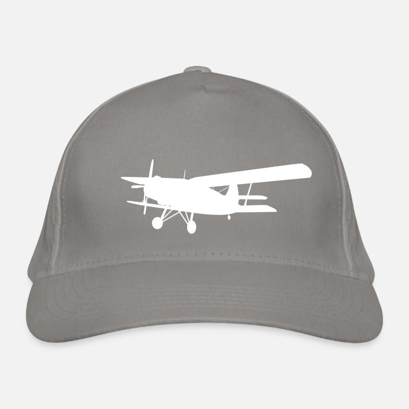 Doppeldecker Flugzeug, Silhouette Bio-Baseballkappe