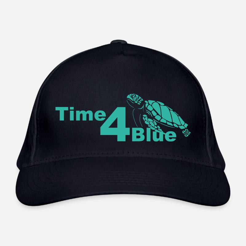 Time4Blue Logo Türkis Bio-Baseballkappe