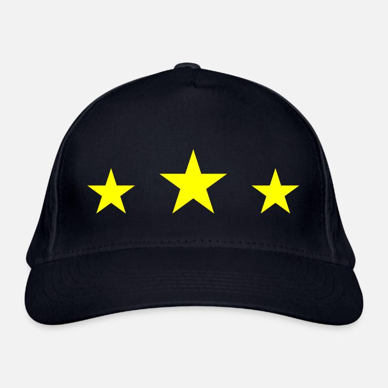 3 Sterne Bio-Baseballkappe