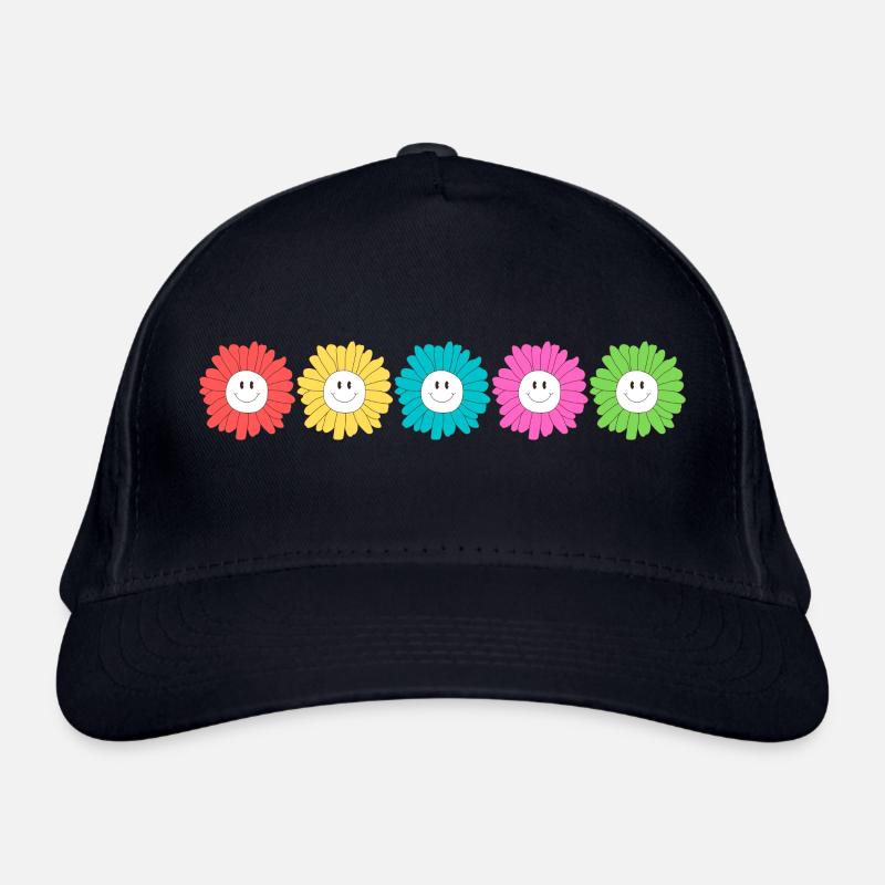mehrfarbige Blumen Bio-Baseballkappe
