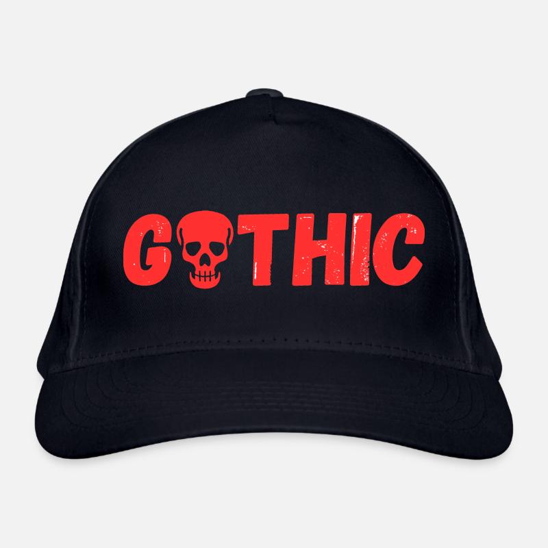 gothic with skull (in red) Organic Baseball Cap