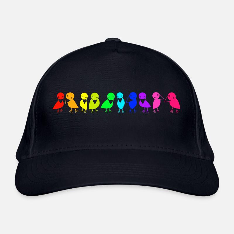 rangée colorée de corbeaux d’oiseaux Casquette classique bio