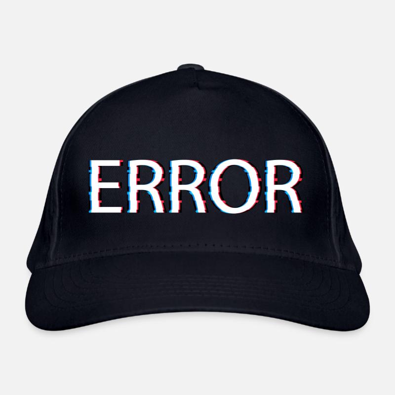 Error design with cool glitch effect Organic Baseball Cap