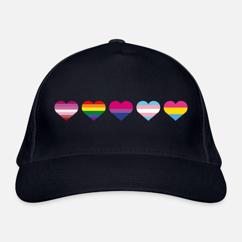 Rainbow Heart Organic Baseball Cap