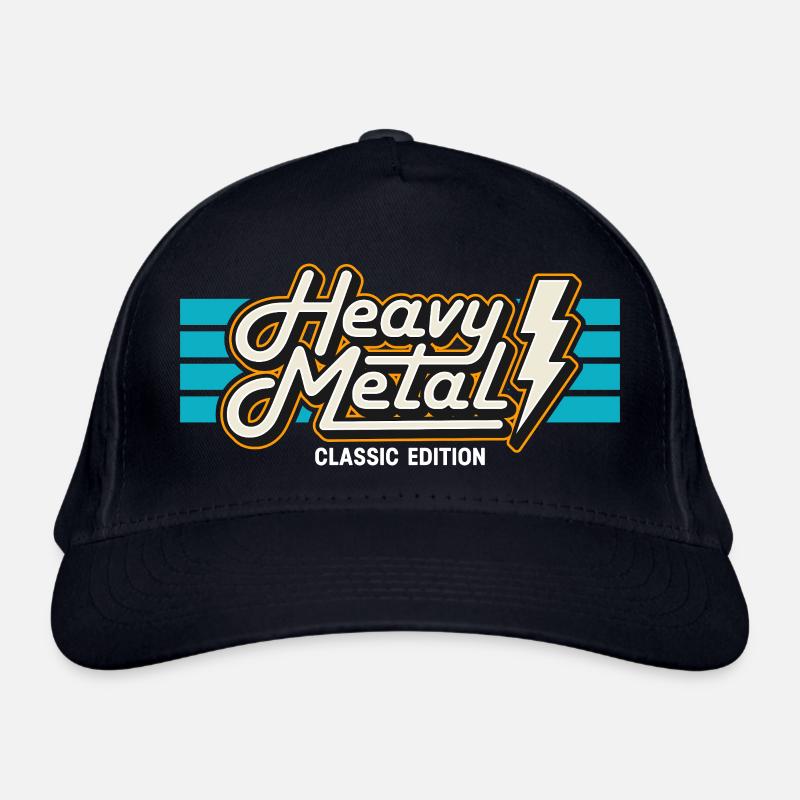Insigne rétro Heavy Metal avec éclairs Casquette classique bio