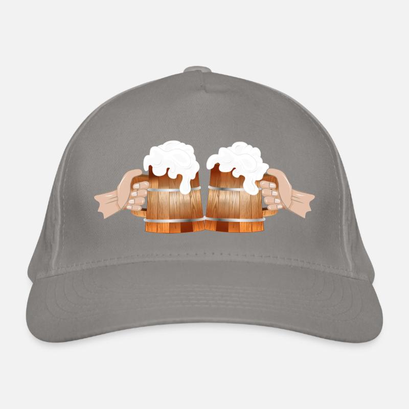 two filled beer mugs To toast Cheers Organic Baseball Cap